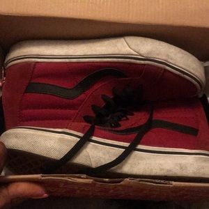 Burgundy hi top vans